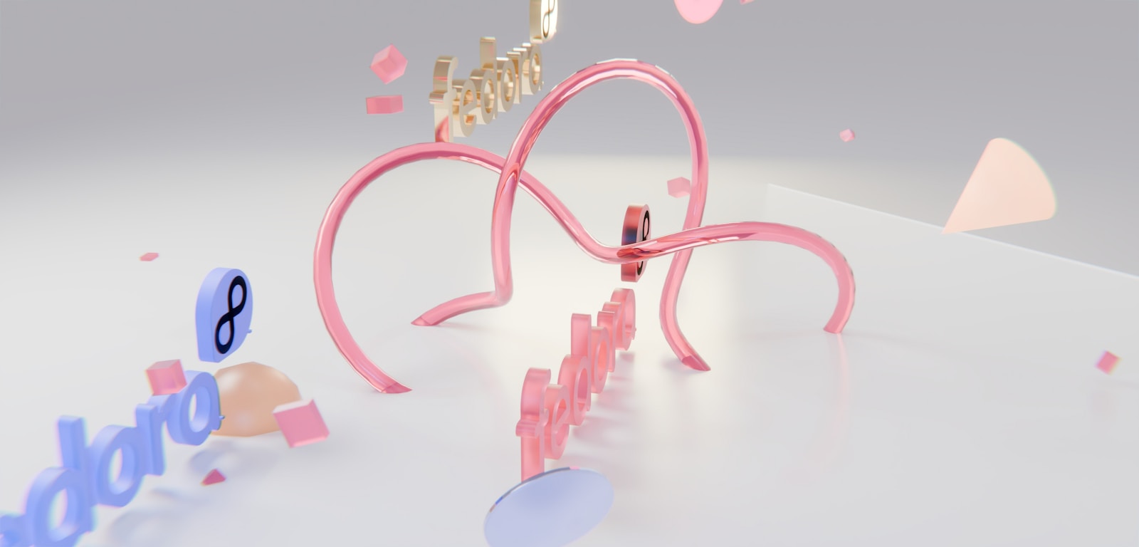 Glossy pink abstract heart, figures, and
